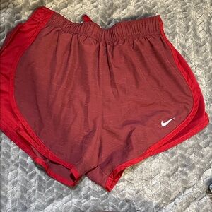 Nike Burgundy and Red Running Shorts